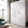 Armario 3 puertas y 3 cajones ESSEN - Blanco 121 x 184 x 52 cm