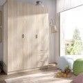 Armario 3 puertas y 3 cajones ESSEN - Natural 121 x 184 x 52 cm