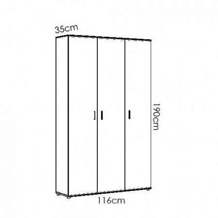 Armario escobero multiusos Fit 3 puertas | Mueble auxiliar