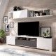 Mueble salón compacto Ken blanco brillo grafito