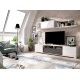 Mueble salón compacto Ken blanco brillo grafito ambiente