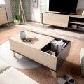 Table basse relevable NESS Naturel et Graphite 100x50 cm