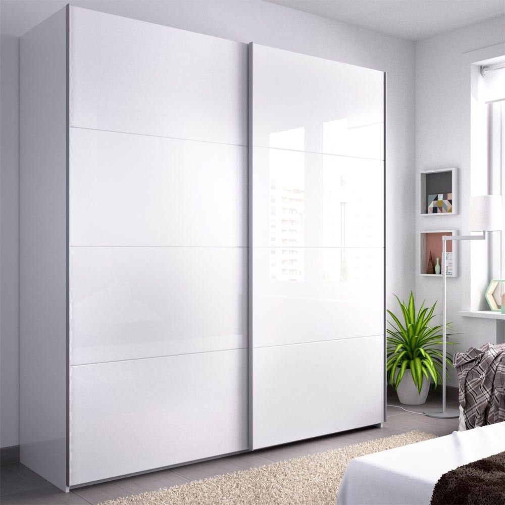 Armario correderas Slide 180 cm blanco brillo  ambiente