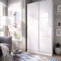Armoire portes coulissantes Slide - Blanc 100 x 204 x 50 cm