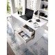 Bureau Shiro blanc brillant ouvert dans l'environnement