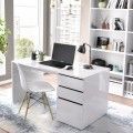 Scrivania con cassetti e anta SHIRO - Bianco 138 x 75 x 60 cm