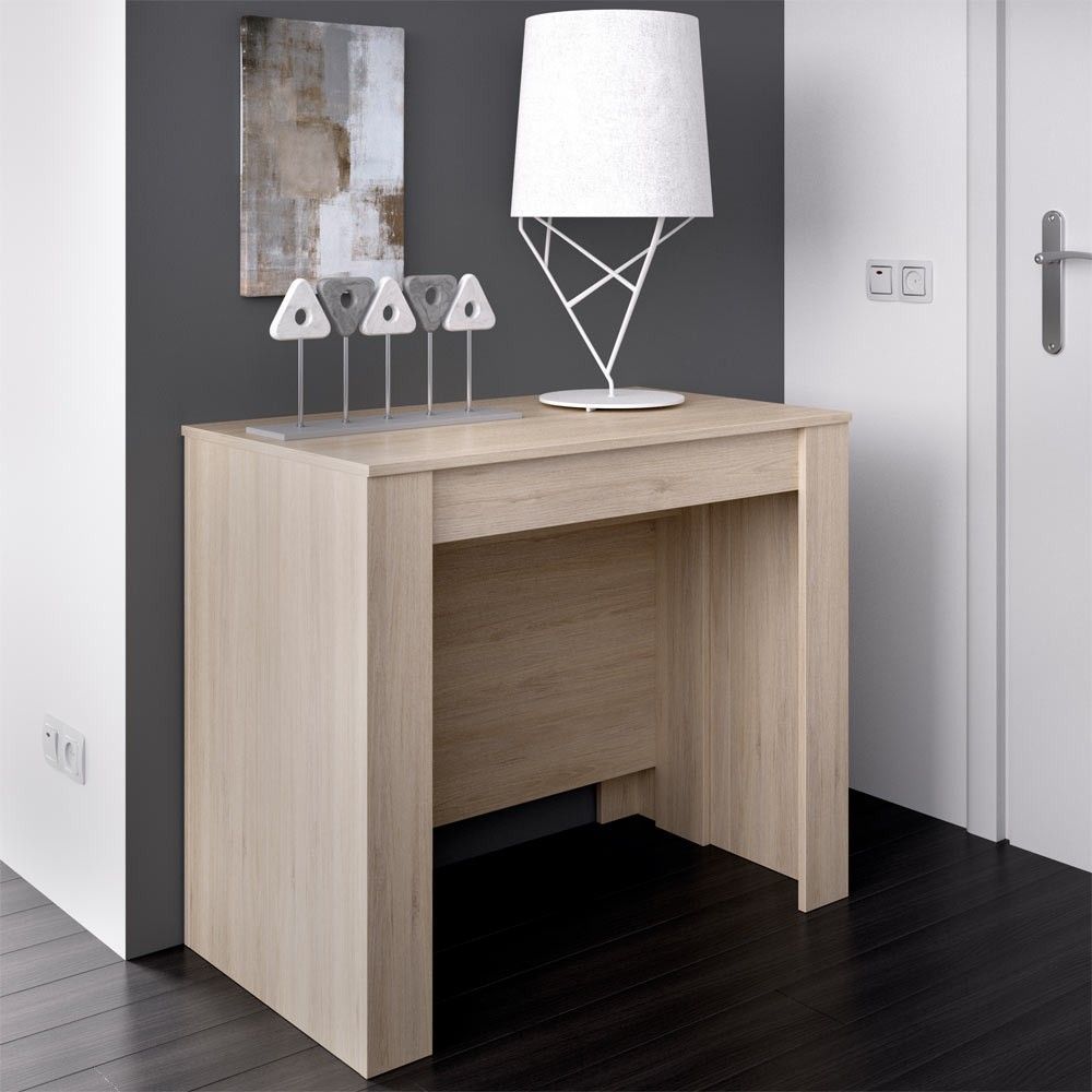 Console extensible bon marché Kiona en chêne naturel