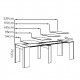 Dimensions table console blanc brillant Kiona