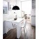 Mesa consola extensível Kiona branco brilhante 98 cm para cozinha