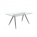 Mesa de jantar retangular fixa em vidro Oviedo 140 x 75 x 90 cm