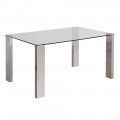 Table à manger en verre rectangulaire Corina 140 x 76 x 90 cm