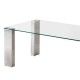 Table basse en verre avec détail en corde.
