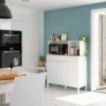 Mobile da cucina bianco per forno a microonde Kira 108 x 126 x 40 cm