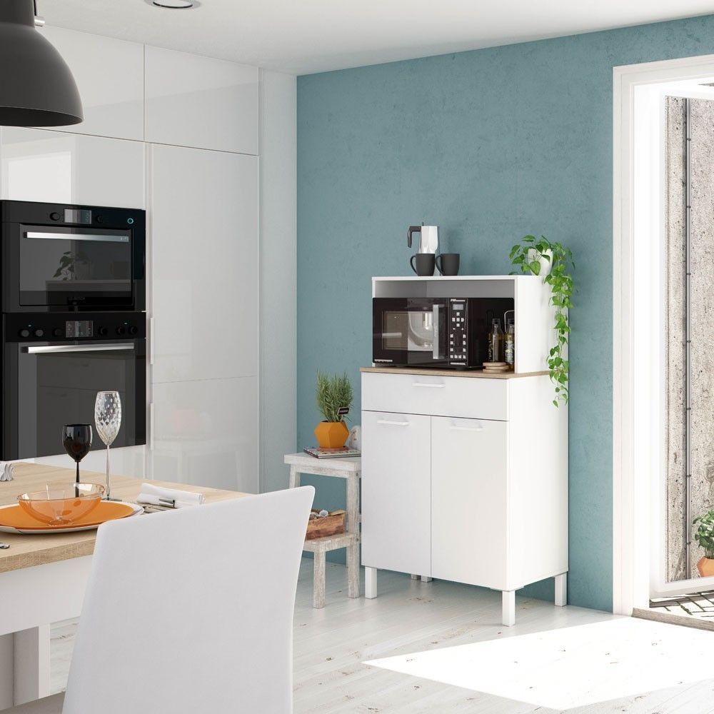 Meuble micro-ondes avec tiroir Kira ambiance