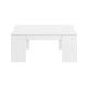 Mesa de centro elevatória em branco brilhante Kendra 001637BO fechada.