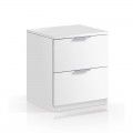 Table de chevet blanche Low Cost 2 tiroirs 45 x 38 x 33,5 cm