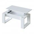 Weißer höhenverstellbarer Couchtisch Barcelona Nova 105 x 45 - 54 x 55 - 70 cm