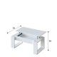 Mesa de centro elevable blanca Nova medidas abierta