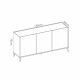 Credenza 3 ante NESS - Naturale e Grafite 155x75 cm
